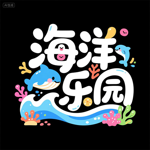 创意海洋主题文字设计提示词