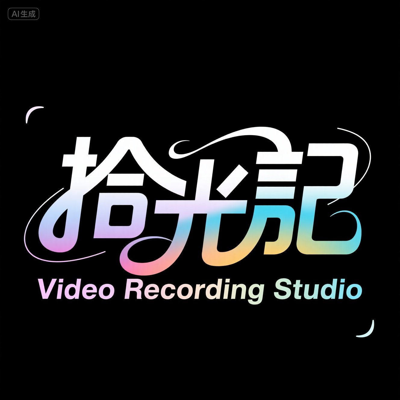 渐变风格连笔艺术字体提示词