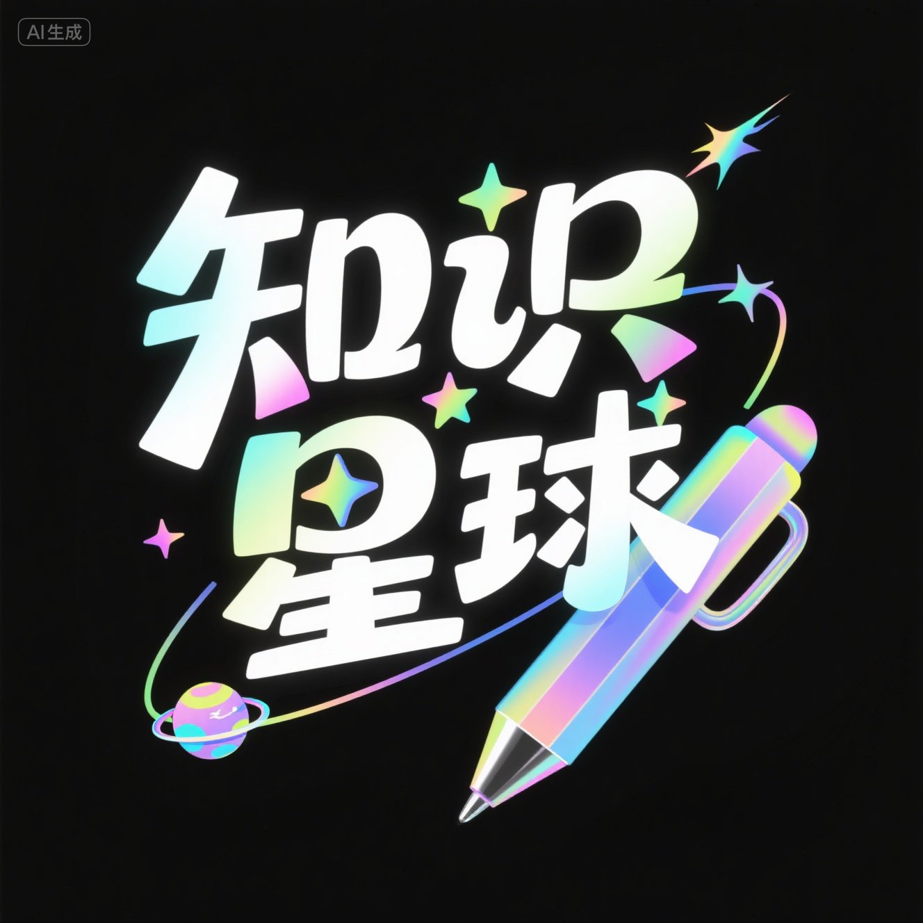 卡通可爱渐变风格字体设计提示词