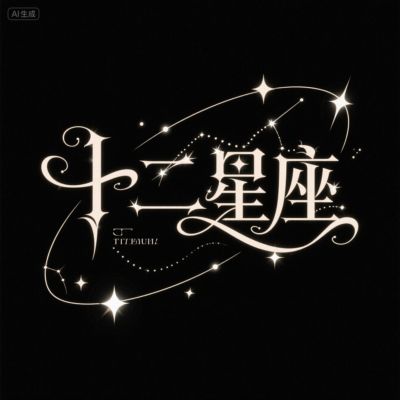 星座欧美风格艺术字体提示词