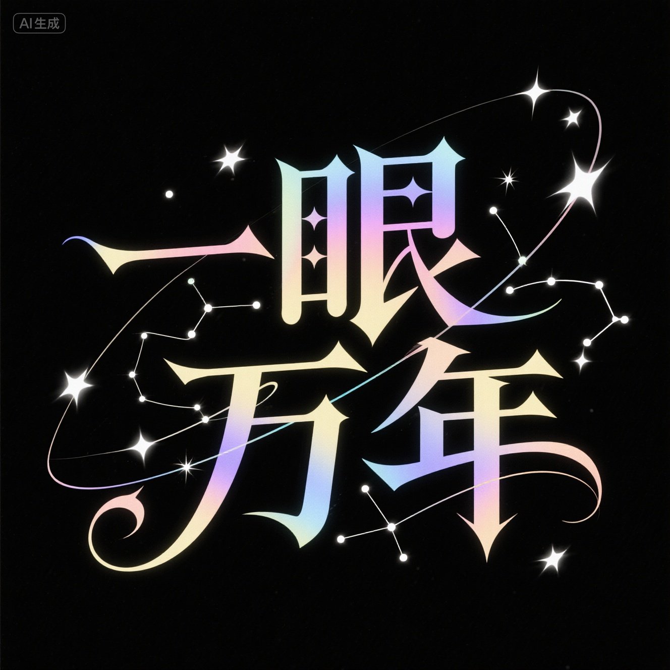 浪漫星空主题字体花字提示词