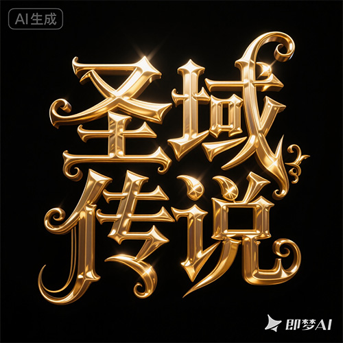 黄金欧美风字体提示词