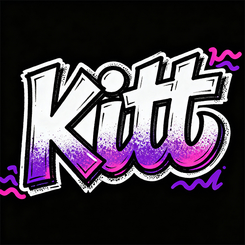 手绘涂鸦艺术紫色渐变漫画效果字体