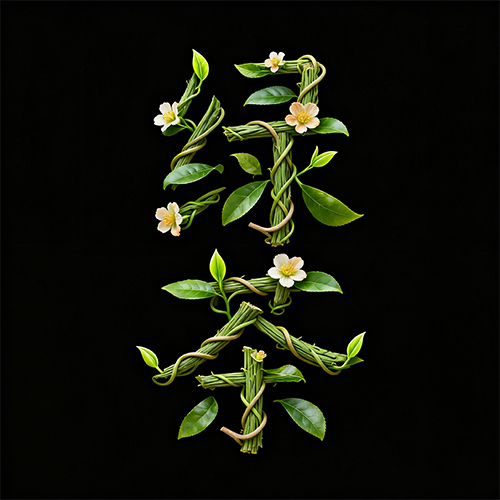 3D立体艺术绿色植物创意文字