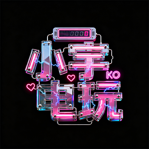 高级感粉色可爱机甲风标题字体