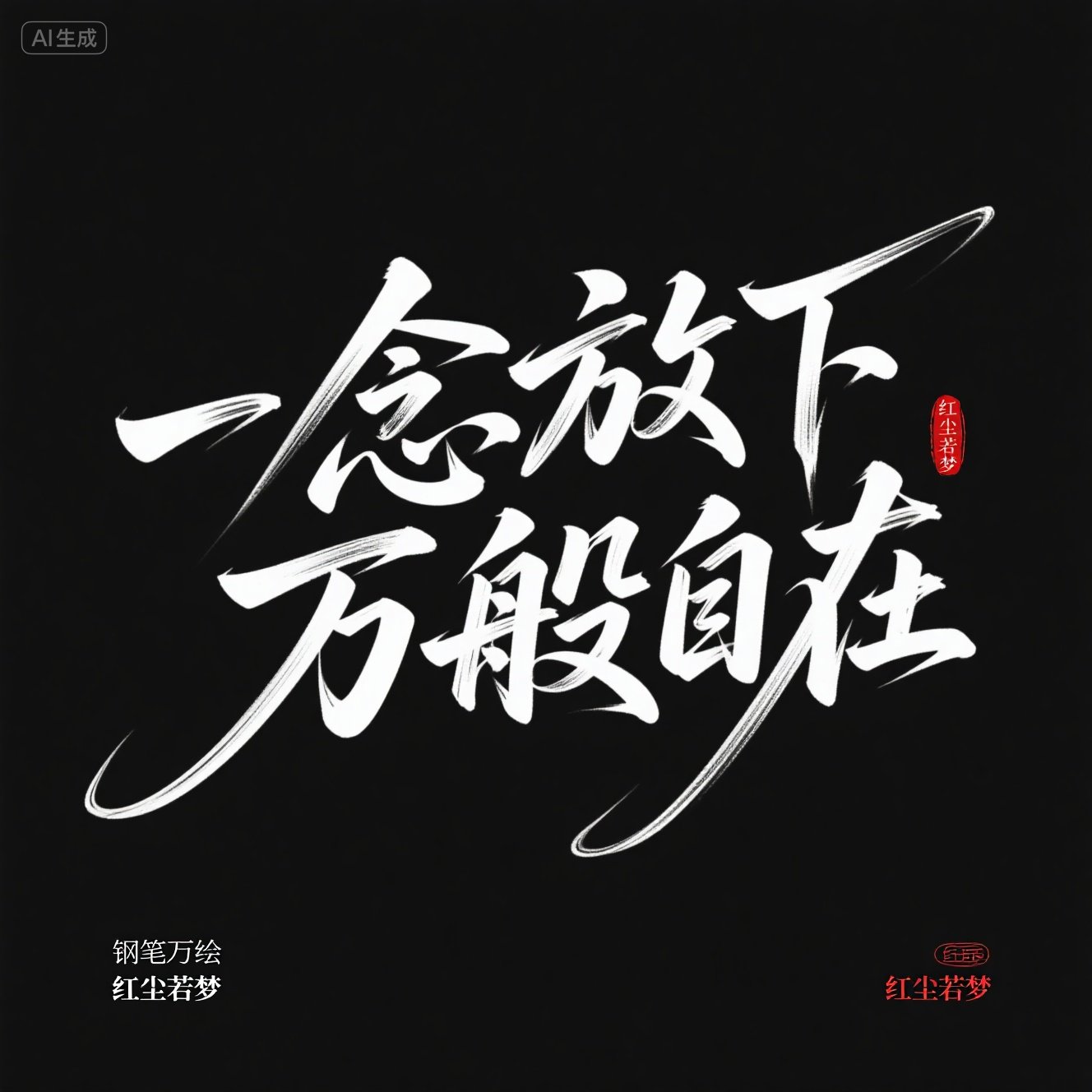 中国国潮风水墨手写大气毛笔艺术字体-ai艺绘资源