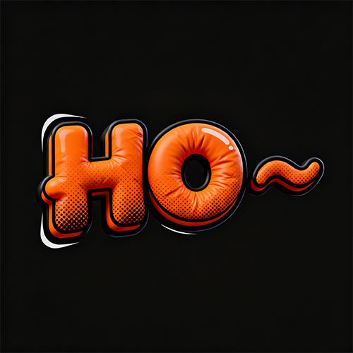 动漫漫画3D立体橙色创意艺术字体-ai艺绘资源