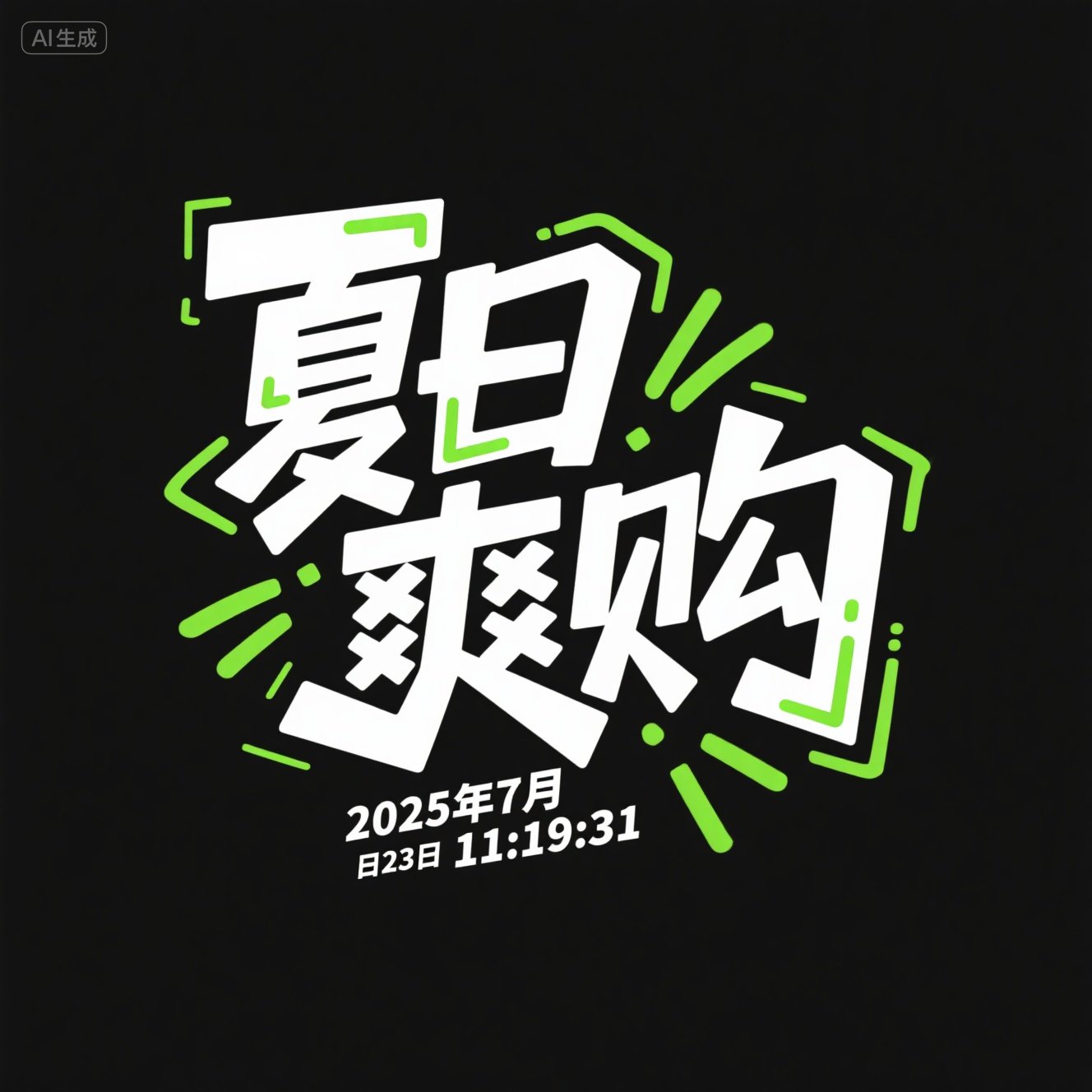 商务高级感绿色潮流涂鸦艺术标题广告字体-ai艺绘资源