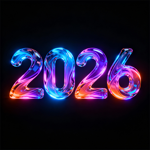 未来科技感晶莹剔透的霓虹科幻字体-ai艺绘资源