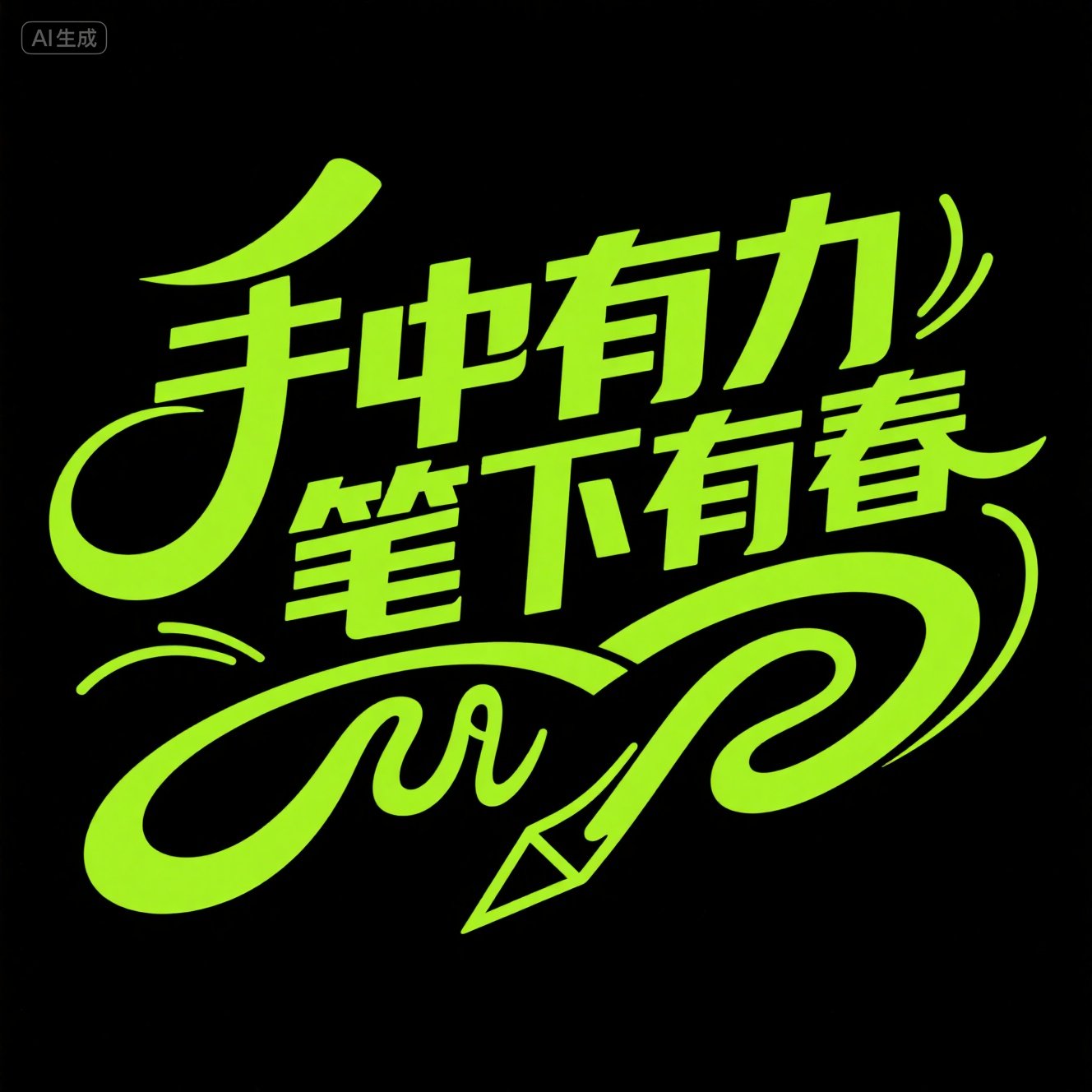 商务海报创意标题绿色艺术字体-ai艺绘资源