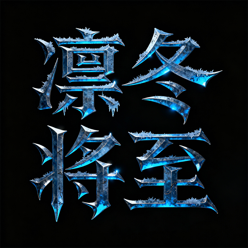 欧美魔幻电影冰蓝色海报特效字体-ai艺绘资源