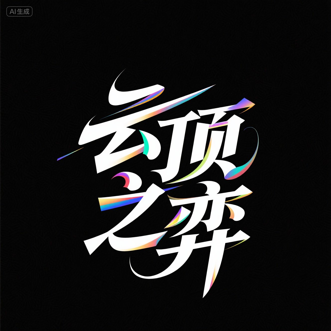 极简多彩渐变手写质感艺术广告字体-ai艺绘资源