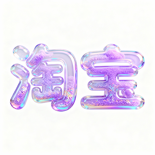 3D创意糖果颗粒玻璃质感艺术字体-ai艺绘资源