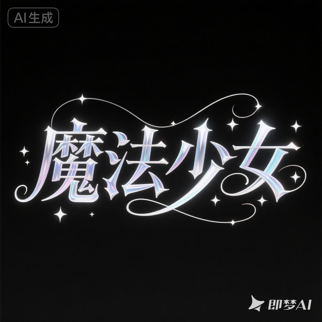 高级感银色渐变哥特风梦幻艺术字体-ai艺绘资源