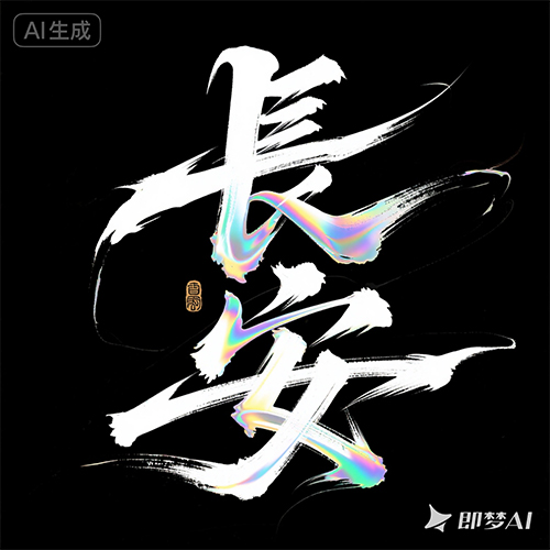 极简多彩渐变毛笔书法手写质感艺术广告字体-ai艺绘资源