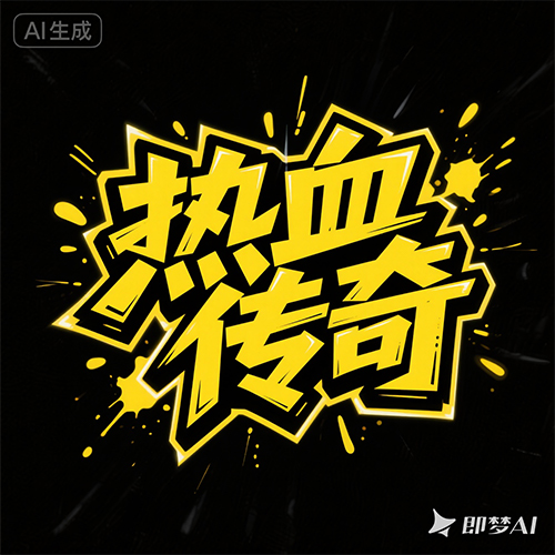 游戏风格街头黄色油漆涂鸦风格字体-ai艺绘资源