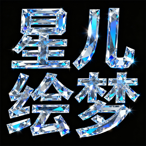 3D创意蓝色水晶水晶钻石风格艺术字体-ai艺绘资源