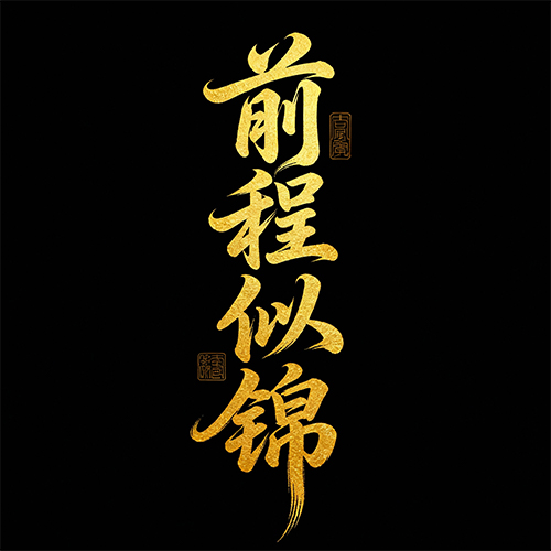 中国风书法手写古风金字字体-ai艺绘资源