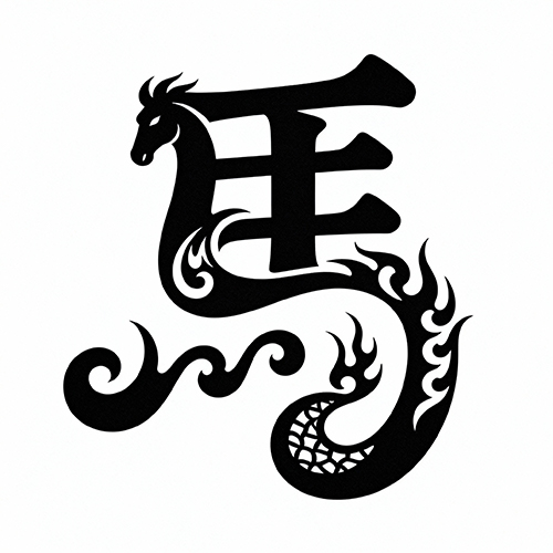 个性复古古风甲骨文艺术灵动时代感海报字体-ai艺绘资源