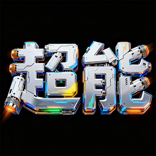 机甲科幻风格3D标题艺术创意字体-ai艺绘资源
