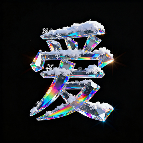 3D创意冰雪水晶主题元素艺术字体-ai艺绘资源