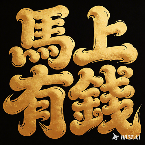 金色粗体大字微立体感中国风手写艺术字体-ai艺绘资源