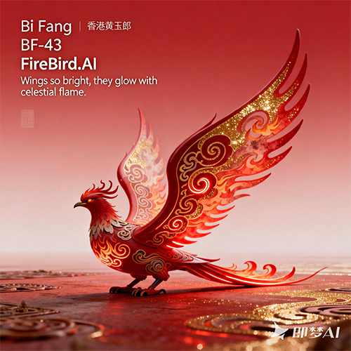火焰纹融合凤凰水彩风格结合香港黄玉郎画风创意海报-ai艺绘资源