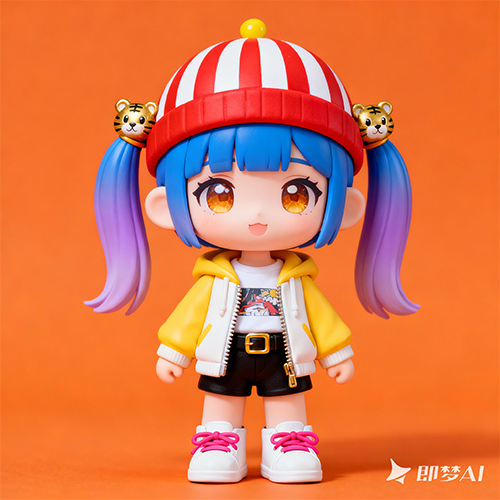 一个可爱的矮小的动漫女孩形象IP-ai艺绘资源