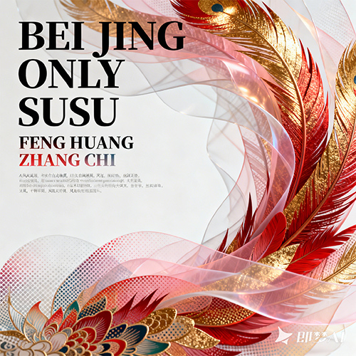 数字艺术创意抽象凤凰尾羽艺术海报-ai艺绘资源