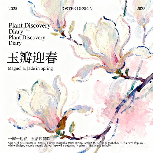 文艺小清新风格抽象简约艺术花卉海报-ai艺绘资源