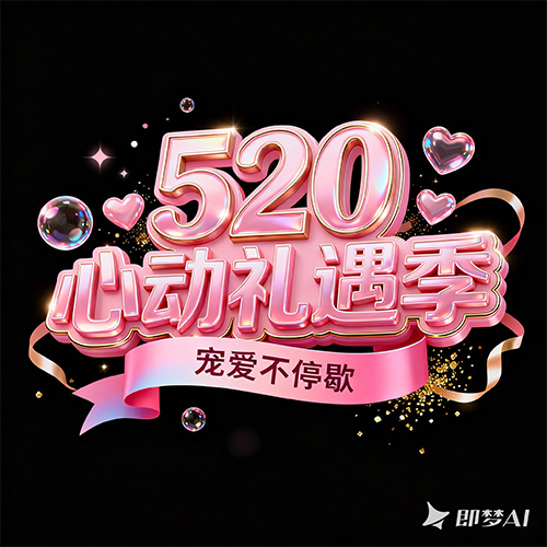 520情人节主题创意电商营销3D字体-ai艺绘资源