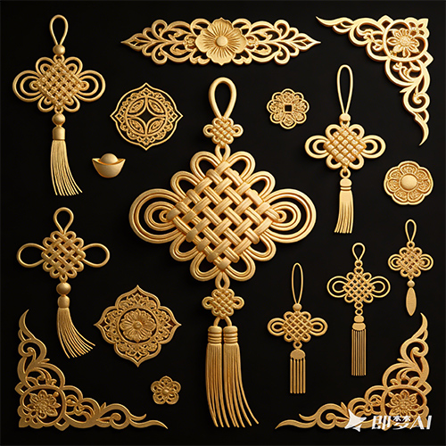 立体感中国结节日元素-ai艺绘资源