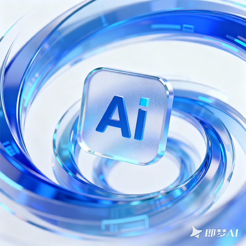 蓝色螺旋漩涡科质感技感科幻图标背景-ai艺绘资源