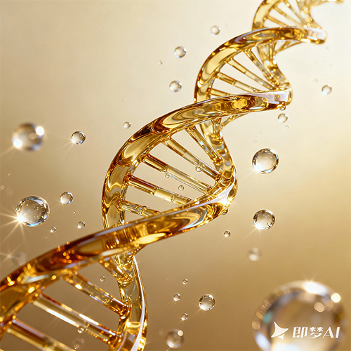 3D渲染的DNA双螺旋结构医美广告创意插画-ai艺绘资源