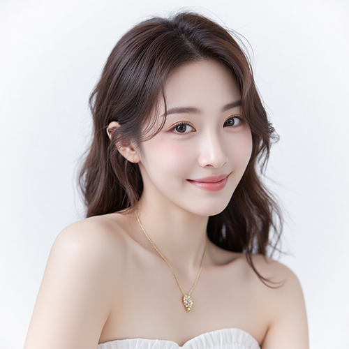 靓丽女性广告模特面部护肤人像暖色调特写提示词-ai艺绘资源