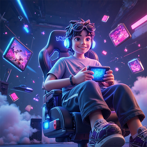 3D卡通个性潮酷潮流时尚游戏男孩IP角色形象-ai艺绘资源