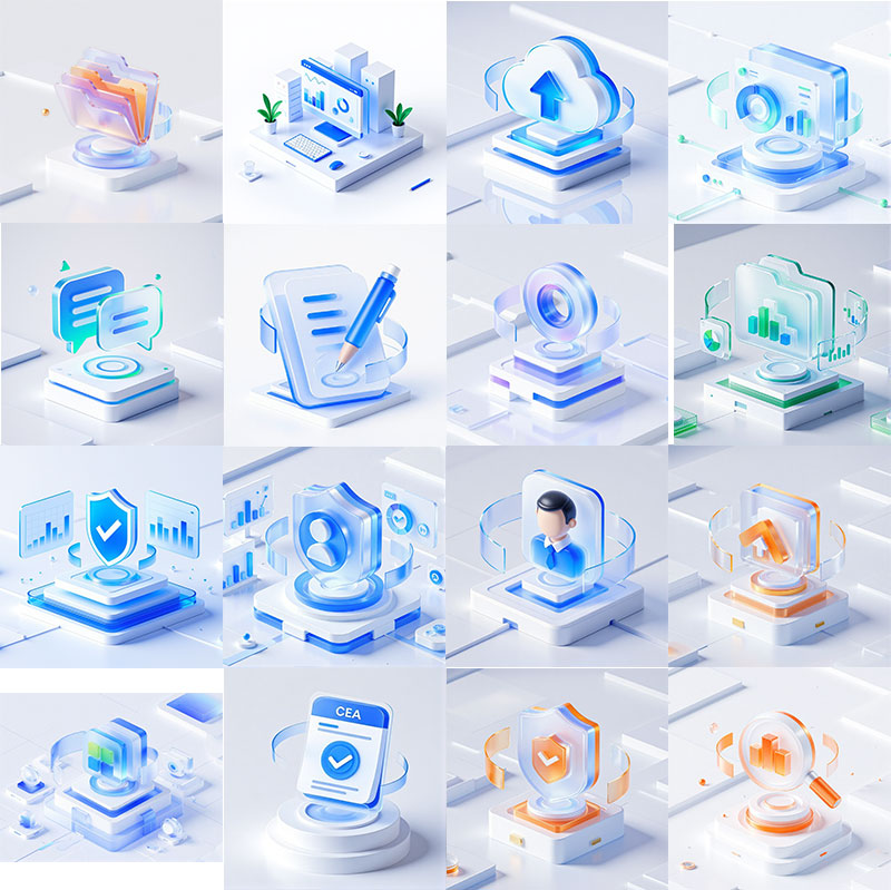 图片[2]-55款科技感磨砂玻璃质感B端图标素材免费下载-ai艺绘资源