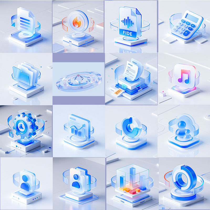 图片[3]-55款科技感磨砂玻璃质感B端图标素材免费下载-ai艺绘资源