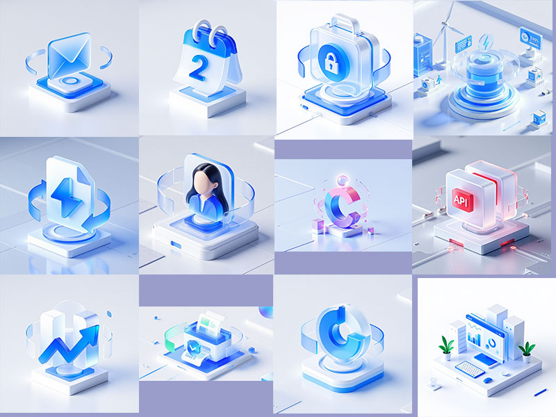 图片[5]-55款科技感磨砂玻璃质感B端图标素材免费下载-ai艺绘资源