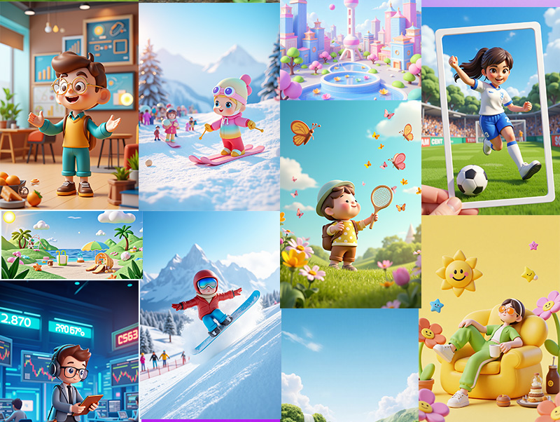 图片[3]-44张电商海报运营3D商务高级感插画背景素材-ai艺绘资源