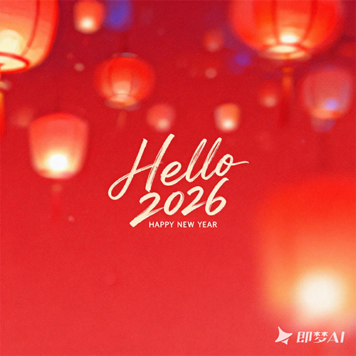 喜庆朦胧感极简简约时尚新年插画-ai艺绘资源