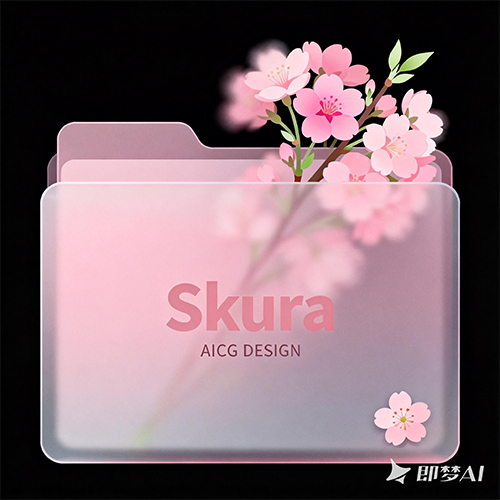 创意唯美粉色樱花主题电脑系统文件夹图标-ai艺绘资源