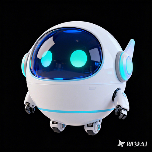 萌趣科技风 3D白色机器人形象-ai艺绘资源