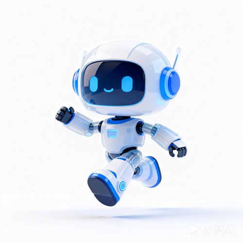 AI助手卡通机器人3D卡通白色机器人形象-ai艺绘资源