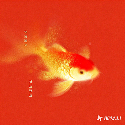 极简中国风金鱼艺术风插画-ai艺绘资源