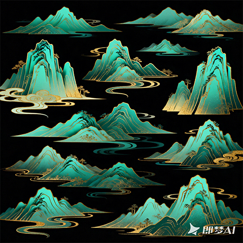 国潮风山峦元素素材合集-ai艺绘资源