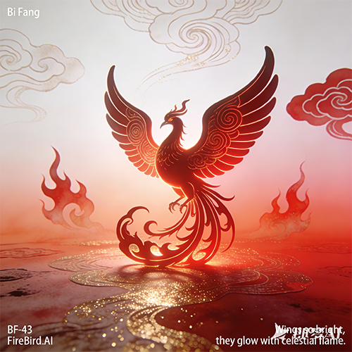 东方高级感艺术朱雀祥云图案插画-ai艺绘资源