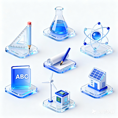 3D科技感玻璃水晶效果LOGO图标标志-ai艺绘资源