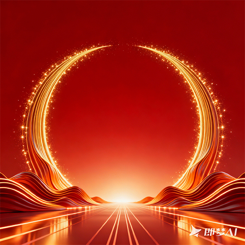 流畅的金橙色线条大红渐变海报背景高级感-ai艺绘资源