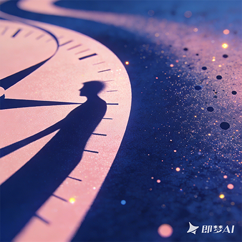 高级艺术感印象派抽象时钟插图插画-ai艺绘资源